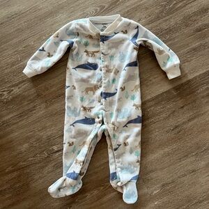 Carter's Blue and Cream Whale Print Footies